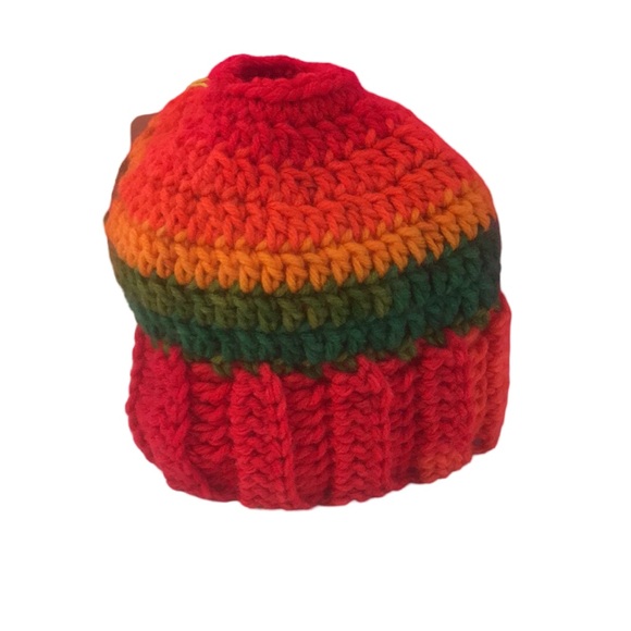 Small Crochet Bun Beanie - Picture 2 of 3